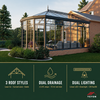Yeyon OEM Véranda modulaire résidentielle 4 saisons de style victorien, adossée à la maison, en verre