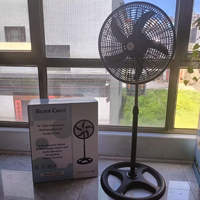 Ventilateur de sol oscillant électrique 18 pouces à faible bruit, forte puissance de ventilation, en plastique durable, à commande mécanique, pour extérieur - Offre Spéciale