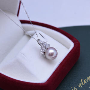 Pendentif en perle d'eau douce Wenchi Chine 11-12mm, légèrement imparfait, forte luminosité, collier en argent S925 épais, vente en gros, diffusion en direct - Product Image 2