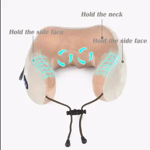New Arrival U Shaped Pillow Travel Vibrating Neck Electric Massager Pillow USB Rechargeable Electric Massager With 3/4 Keys