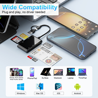 Lector de tarjetas USB inteligente portátil OEM, Chip ISO7816 Compatible con tarjetas MS M2 SD TF, lector de tarjetas de identificación IC de alta eficiencia, escritor