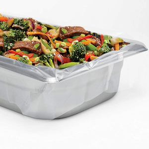 Oven-Safe Pan Liner, Clear Disposable Liner Bags, Full Pan Shallow Pan Liner