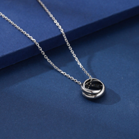 Collier ras du cou en acier inoxydable plaqué or 18 carats, motif cercle creux, sans ternissement, avec trois anneaux entrelacés, pour couple