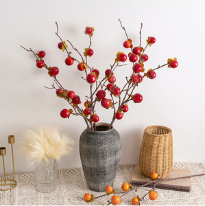 Imitazione frutta Mini cachi verde pianta soggiorno ornamenti decorazione cachi albero di cachi produttore all'ingrosso cachi - Product Image 2