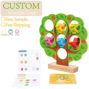 Puzzle d'apprentissage précoce pour enfants <span class=keywords><strong>jeu</strong></span> de règlement d'oiseaux arc-en-ciel blocs en bois famille interactif éducatif amusant <span class=keywords><strong>jeu</strong></span> de blocs - Product Image 1