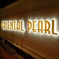Logo personnalisé rétroéclairé 3D en acier inoxydable LED IP65, transformateur, prise murale, télécommande, application, couleurs multiples, WiFi, bars/boutiques