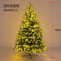 Sapin de Noël de luxe en PE, éclairé, personnalisé, écologique, avec lumières LED, pour la maison et l'intérieur