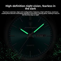 Montre pour homme élégante, ultra-fine, avec design en pierres précieuses, POEDAGAR 930, nouvelle mode, montre à quartz lumineuse