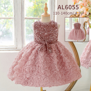 MQATZ <span class=keywords><strong>Robe</strong></span> de Soirée Rose Luxe pour Filles, <span class=keywords><strong>Robe</strong></span> de Bal Col Rond Scintillante sans Manches en Velours avec Décorations Florales, Tenue Formelle pour Fêtes d'Été et Bals de Promo - Product Image 6