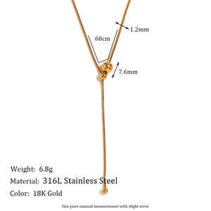Ins 18K oro <span class=keywords><strong>OVD</strong></span> plateado bola de acero inoxidable Y colgante collar para mujeres niñas - Product Image 6