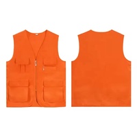 Logo personnalisé multi-poches gilet de pêche décontracté été gilet pour randonnée journaliste photographie Camping fermeture éclair promotionnel