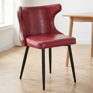 Échantillon Gratuit - <span class=keywords><strong>Chaise</strong></span> de Salle à Manger Design Nordique Minimaliste Moderne du Milieu du Siècle en Cuir et Chrome à Dossier Haut pour <span class=keywords><strong>Cuisine</strong></span> et Salle à Manger - Product Image 1