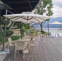 Tables et chaises de balcon d'extérieur, salon de café et de thé au lait de plein air, configuration de jardin d'extérieur, imperméable et protection solaire