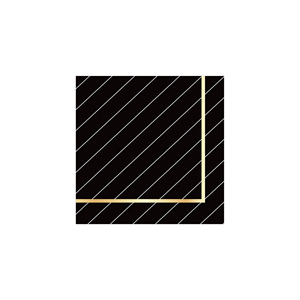 DAMAI - Juego de Vajilla Desechable de Papel con Estampado en Caliente Negro para Fiestas de Cumpleaños, Incluye Platos, Vasos y Servilletas - Product Image 4