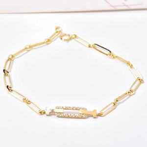 Gelang Kaki Emas Kuning <span class=keywords><strong>18k</strong></span> Berlian Model Tennis Chain Potongan Bulat Tipis Cuban Chunky Custom Trendy Dapat Digadaikan Bentuk Tidak Beraturan - Product Image 1