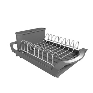 Estante de secado de <span class=keywords><strong>platos</strong></span> <span class=keywords><strong>pequeño</strong></span> extensible para mostrador de cocina con bandeja portavasos <span class=keywords><strong>escurridor</strong></span> de secador de <span class=keywords><strong>platos</strong></span> ajustable - Product Image 2