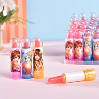 Op Maat Gemaakte Kleurrijke Fruitsmaak Lichtgevende Lippenstift Lolly Boxed Kinderspeelgoed Snoep Zoete Harde Snoep