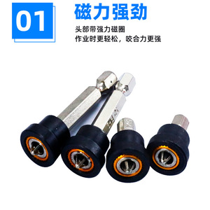 Embout de tournevis magnétique Fuxin pour plaques de plâtre avec butée de positionnement, tige droite en acier, accessoire pour perceuse pneumatique - Product Image 3