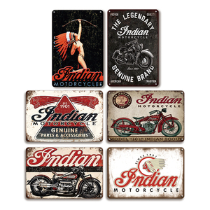 Targa in Metallo Vintage di Moto Leggendarie, Decorazione Retrò per Garage, Officina, Man Cave, Bar, Regalo per Appassionati di Moto - Product Image 1