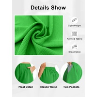 Shorts pour femmes, pantalon décontracté d'été, short taille haute, short à jambes larges avec fermeture éclair