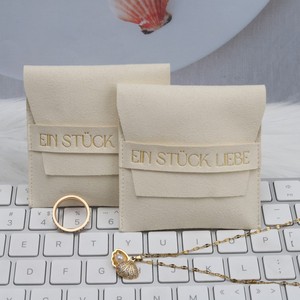 Red Pink Debossed <b>Envelope</b> Microfiber Jewelry Pouch with Custom Logo - Product Image 5