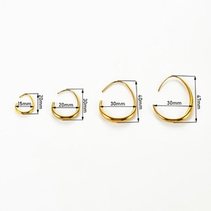 1 Paire de Boucles d'Oreilles Créoles Goutte d'Eau pour Femmes et Filles, 20/30/40/47MM, en Acier Inoxydable, Couleurs Argent et Or, Bijoux Pendante Ovales Massives, Cadeaux - Product Image 3