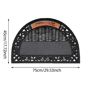 Paillasson demi-rond en caoutchouc robuste à profil bas antidérapant pour entrée extérieure - Entrepôt Pologne prêt à expédier - Product Image 6