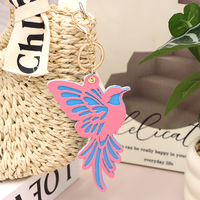 Breloque de sac en forme de fleur 'Bird Paradise', porte-clés tendance, pendentif floral pour sac, ornement, cadeau de vacances, anneau décoratif pour clés