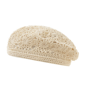 Gorro <span class=keywords><strong>de</strong></span> Punto con Flores <span class=keywords><strong>para</strong></span> Mujer, Gorro <span class=keywords><strong>de</strong></span> <span class=keywords><strong>Ganchillo</strong></span> Hecho a Mano, Boina Hueca con Flores - Product Image 2