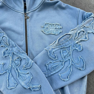 <span class=keywords><strong>Sweat</strong></span> à capuche zippé Offre Spéciale pour <span class=keywords><strong>sweat</strong></span> à capuche avec patch de broderie vintage 100% sweats à capuche en coton délavés à l'acide - Product Image 5