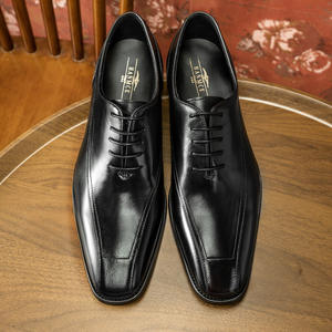 Zapatos de Vestir Oxford de Estilo Italiano para Hombre, con Cordones, que Aumentan la Estatura, en Combinación de Colores Azul y Marrón, Lujosos y a la Moda - Product Image 1