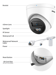 Caméra IP réseau PoE <span class=keywords><strong>ANNKE</strong></span> C800 <span class=keywords><strong>4K</strong></span> 8MP pour surveillance professionnelle avec WDR 120dB, microphone IA, emplacement pour carte SD, caméra de sécurité - Product Image 6