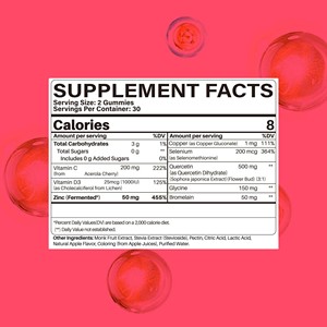 Gomitas de Zinc en Oferta para Hombres y Mujeres, Contienen Glicina, Selenio y Cobre, Aumentan la Energía, la Salud de la Piel y el Sistema Inmunitario - Product Image 2