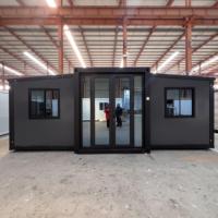 Maison conteneur extensible 20FT 40FT, maisonnette modulaire préfabriquée de luxe, 2 chambres avec salle de bain, panneau sandwich personnalisé pour hôtel