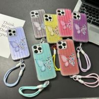 Accessoires électroniques : Coque de téléphone papillon avec dragonne pour iPhone 15 Pro Max, 16, 14 Plus, 13, 12, 11 – Idéale pour filles et femmes
