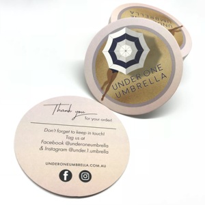 Su misura di grande formato rotondo 800gsm stampa LOGO del MARCHIO grazie per invito carta di carta - Product Image 1