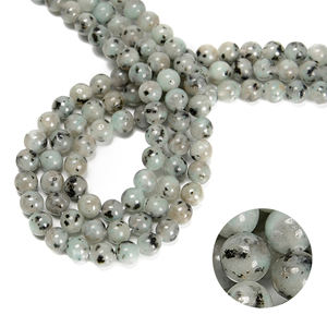 YMJ precio al por mayor barato 4mm 6mm 8mm 10mm 12mm sésamo Natural <span class=keywords><strong>Kiwi</strong></span> Japser piedra para joyería pendientes hacer DIY - Product Image 2