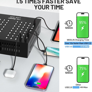 Stazione di Ricarica USB Multipla, <span class=keywords><strong>80</strong></span> Porte 800W Stazione di Ricarica Rapida con Ventola Interna, Stazione di Ricarica da Scrivania per Dispositivi Multipli - Product Image 5