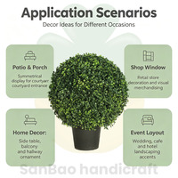 Planta Artificial de Boj en Maceta de 21 Pulgadas, Decoración de Interior para el Hogar y la Oficina