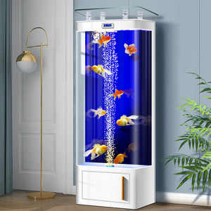 Akuarium Ikan Kaca Besar Persegi Panjang Mewah Modern 2026 dengan Filtrasi Dekorasi Lanskap Rumah Ramah Lingkungan untuk Ruang Tamu - Product Image 1