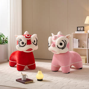 Sedia Moderna per Soggiorno a Forma di Leone, Seduta Creativa a Forma di Animale Cartoonesco, Sgabello Cambio Scarpe per Bambini - Product Image 3