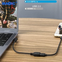 Kabel aksesori yang sering digunakan USB 3.0 90 derajat sudut kanan pria ke Wanita ekstensi kabel ekstensi USB 3.0