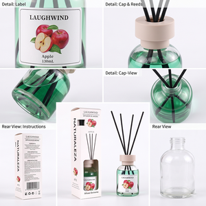 Set <span class=keywords><strong>Diffusore</strong></span> di Fragranze per la Casa in Bottiglia di Vetro Ecologica, Profumo Fruttato Fresco e Duraturo, Olio Essenziale <span class=keywords><strong>con</strong></span> <span class=keywords><strong>Bastoncini</strong></span> in Rattan - Product Image 3