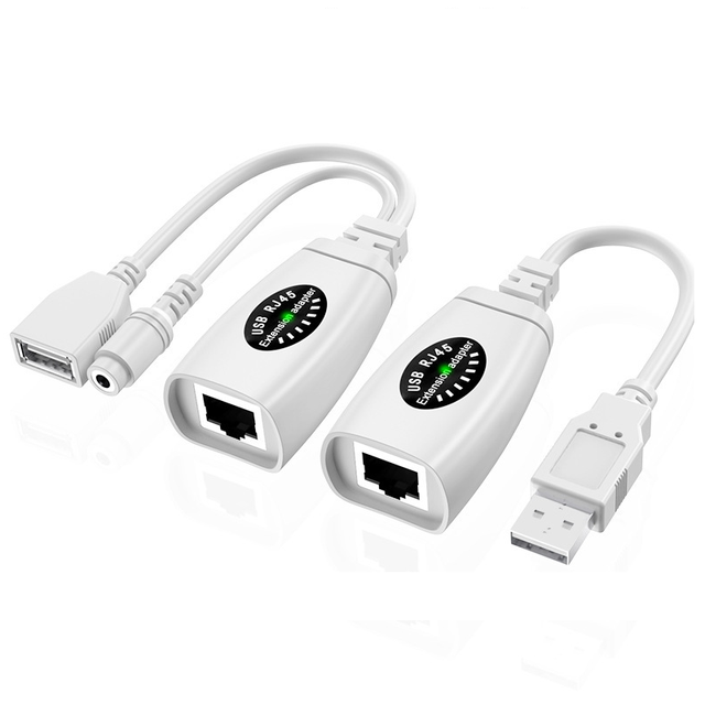 SYONG USB RJ45 Extension Adapter 50M With Charging Cable Signal Amplifier Network Transmission for USB Mouse Flash Drive Printer