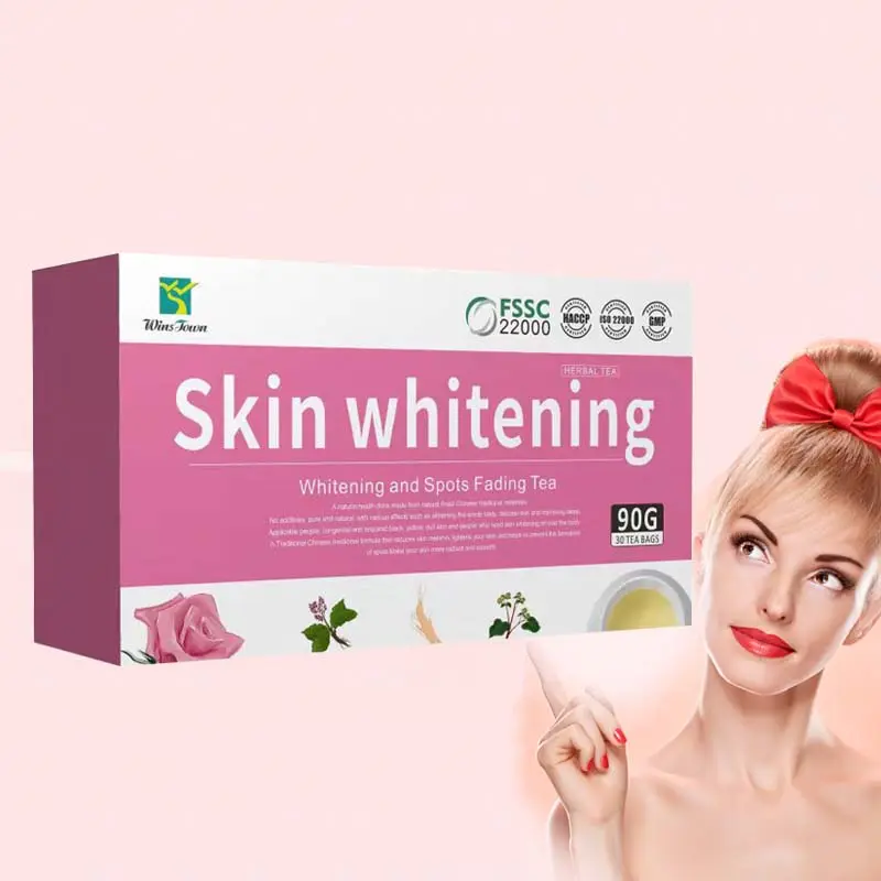 Skin whiten tea glow Custom Natural herbal spot fading lightening beauty detox Skin whitening tea