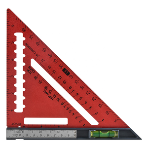Équerre triangulaire en alliage d'aluminium de haute précision 7'' 12'' pour charpentier 90.45. Guide de marquage et de coupe pour le travail du bois avec échelle métrique/pouce - Product Image 1