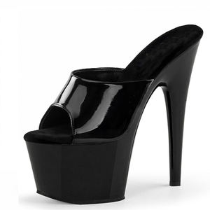 Sandales <span class=keywords><strong>à</strong></span> talons hauts de 17 cm, talons fins noirs de 7 pouces, plateforme, talons aiguilles, fête, strip-teaseuse, sexy, été, grandes sandales antidérapantes, bandes, threesomes - Product Image 2