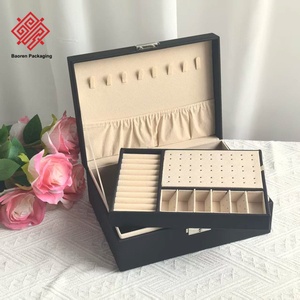 Baoren boîte de rangement de bijoux à plusieurs niveaux organisateur de collier haut de gamme boîte-cadeau de luxe pour la maison vente en gros étui à bijoux cadeau en cuir PU - Product Image 4