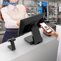 Mesin POS Layar Sentuh Ganda 15-inci D1, Prosesor Intel I3/I5, RAM 4G/8G, SSD 128G/256G, Windows 10/11, Wi-Fi 6