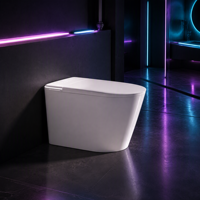 Couvercle de toilette intelligent avec capteur, siège de bidet automatique avec siège chauffant, lavage à l'eau chaude, séchage à l'air et télécommande
